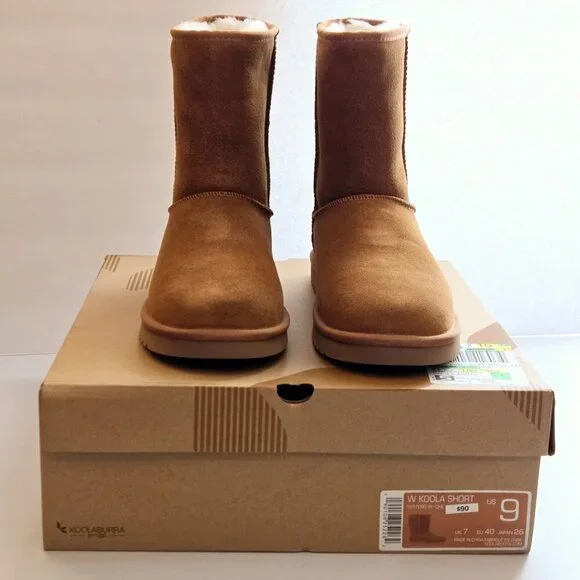 UGG Koolaburra Women's Chestnut Koola Short Flat Heel Winter Boots Sz 9 - Picture 2 of 10